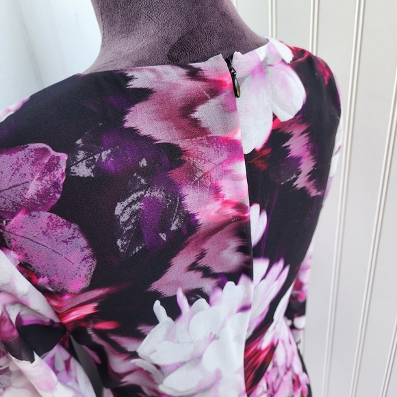 Guess by Marciano Womens Purple Black Hi Low Multi Fushion Sheer Long Sl Dress 4 - Picture 5 of 16